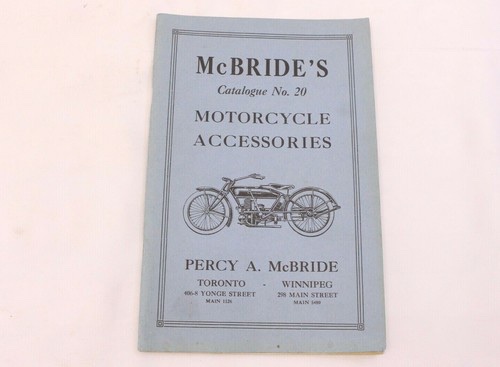 Cover of McBride's Catalogue No. 20, Motorcycle Accessories, Percy A. McBride, Toronto & Winnipeg